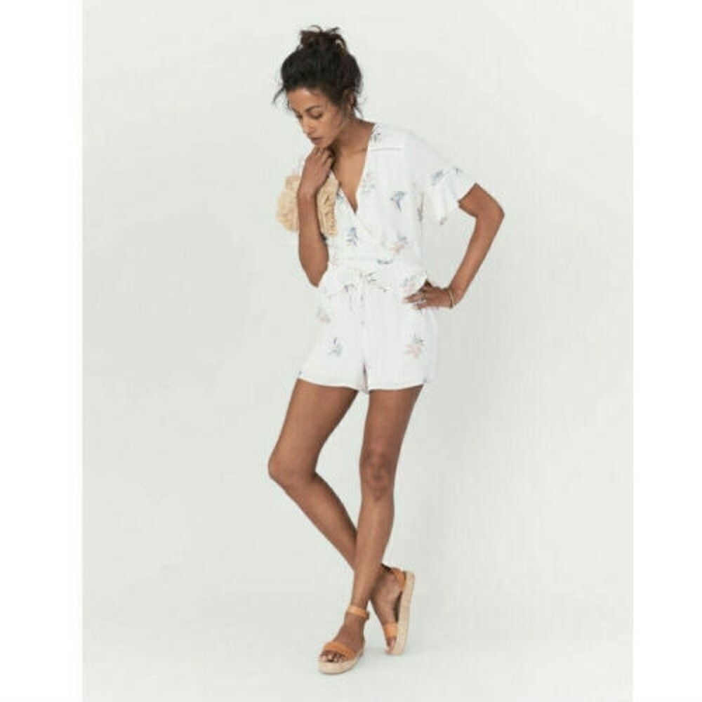 ‎Faherty Floral Romper Phoenix Romper White Size Small